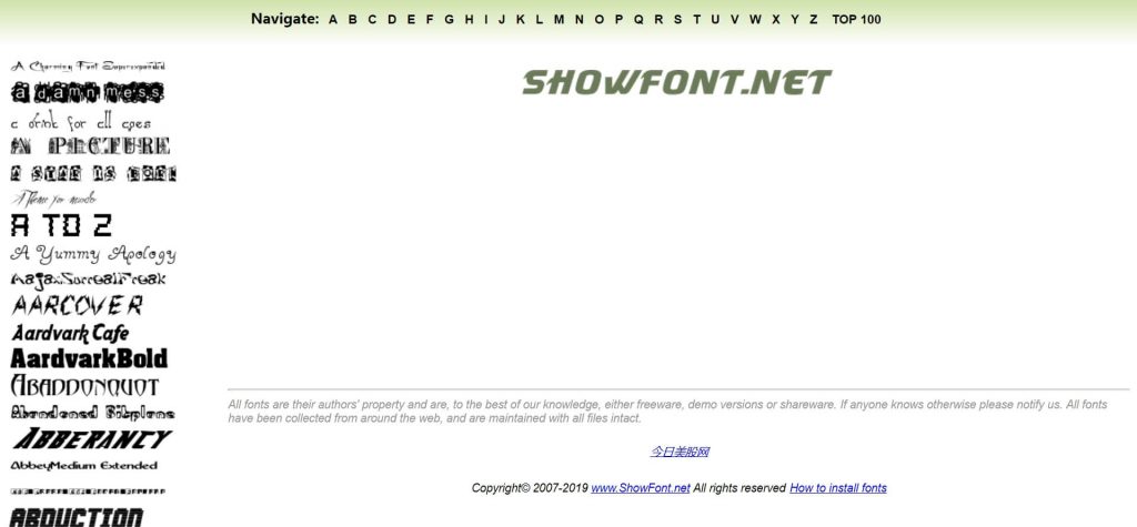showfont